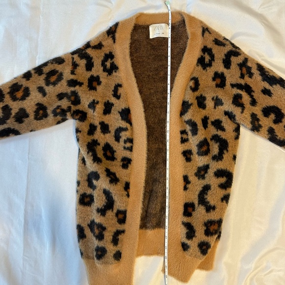 ZARA KIDS - Fuzzy Leopard Print Open Cardigan - SIZE 10-12 - Picture 6 of 7